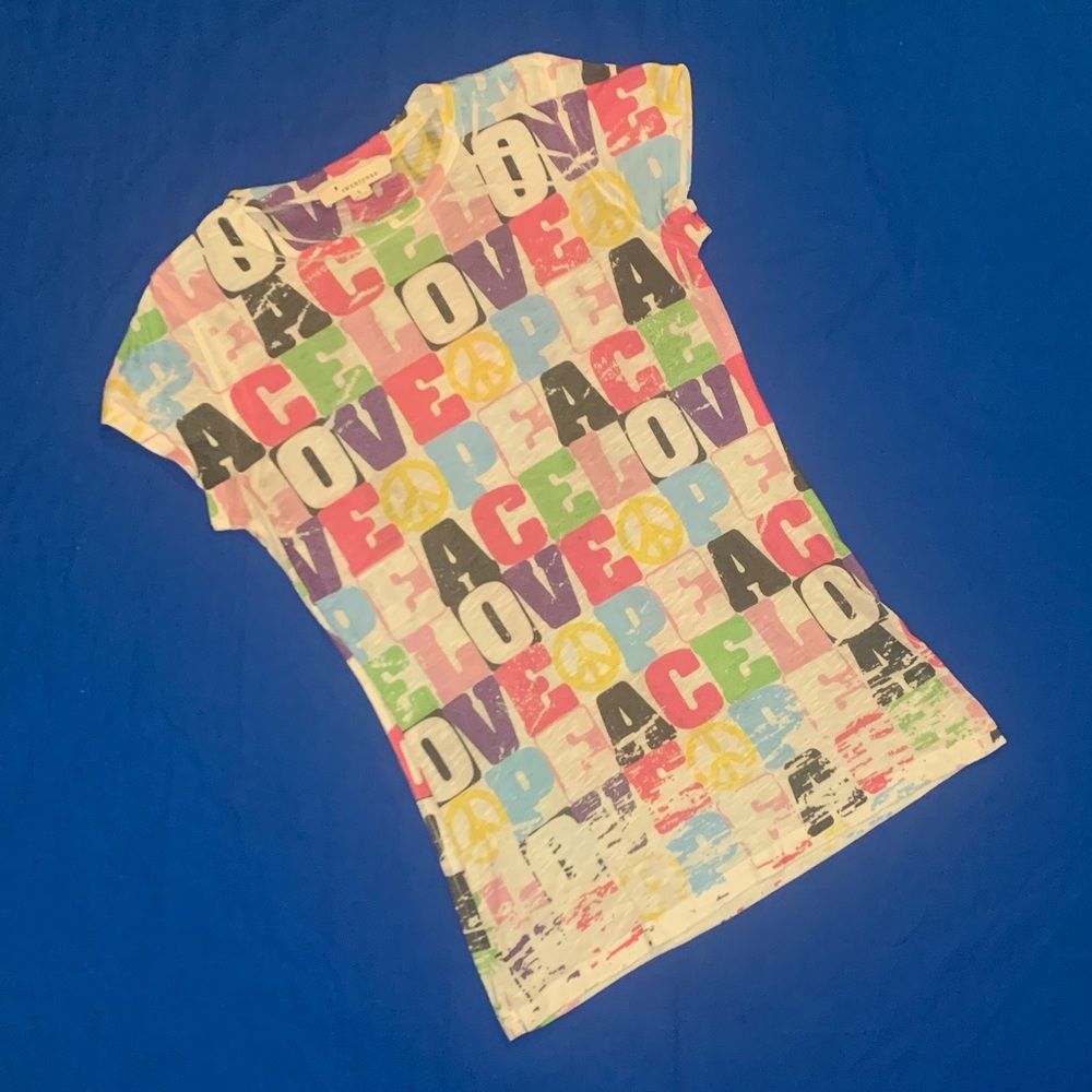 twentyone multicolor Peace and Love tee size L